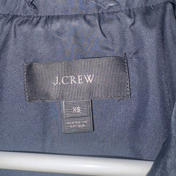 J. CREW Puffer Vest Quilted Full Zip Women's Navy Blue Primaloft XS Snap Pocket - Picture 3 of 5